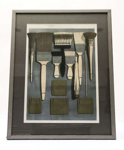 French 1890`s Prints of Old Artists Brushes
