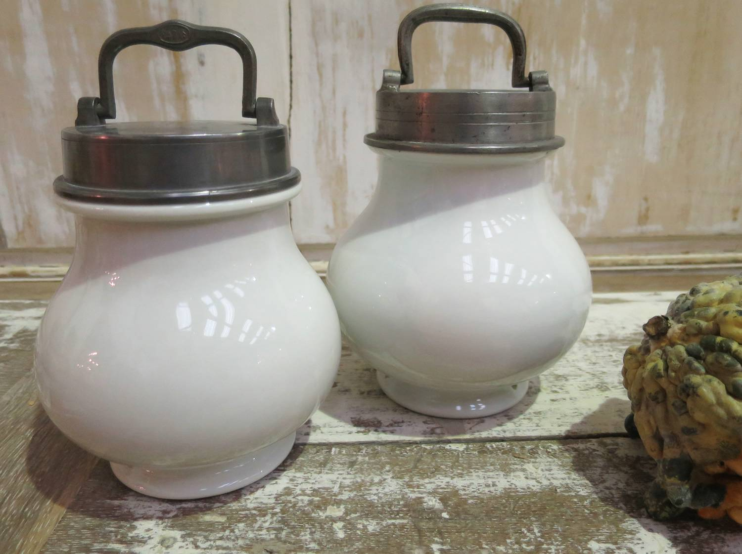 Pair 19th c French `Marmite` Cooking Jars