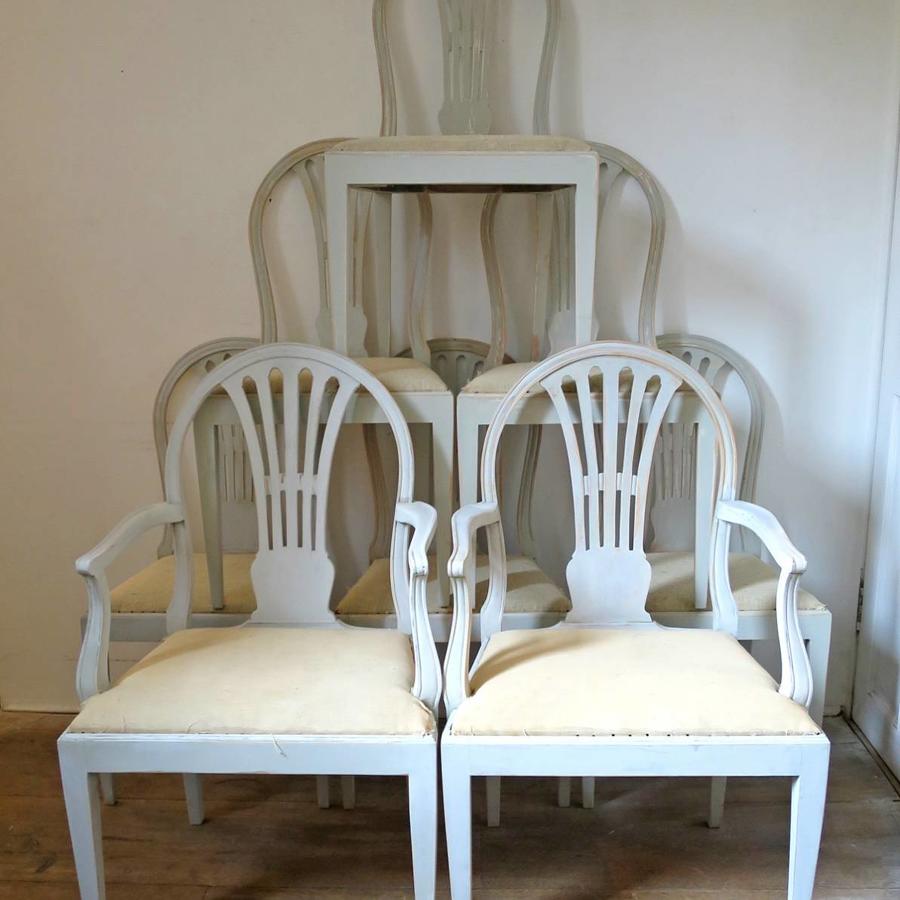 Set of 8 Swedish dining chairs