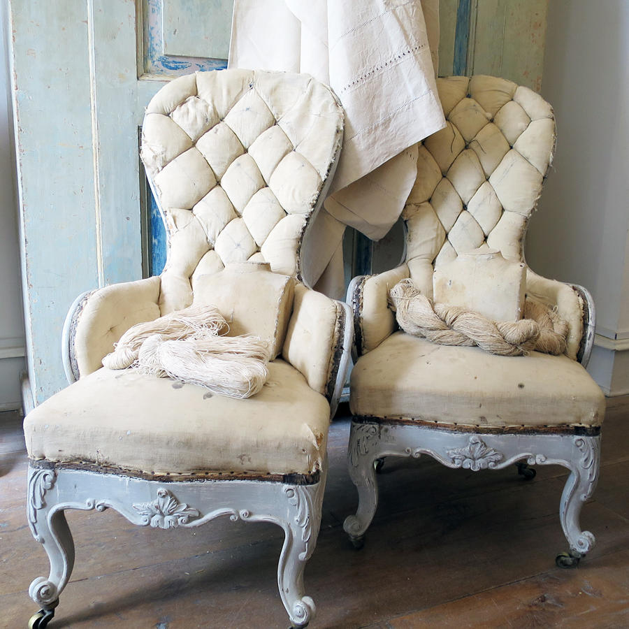 Pair small 19th c quirky Chairs
