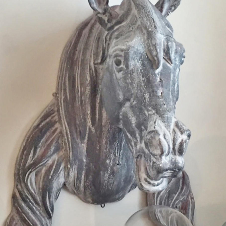 19th century zinc Antique horses head