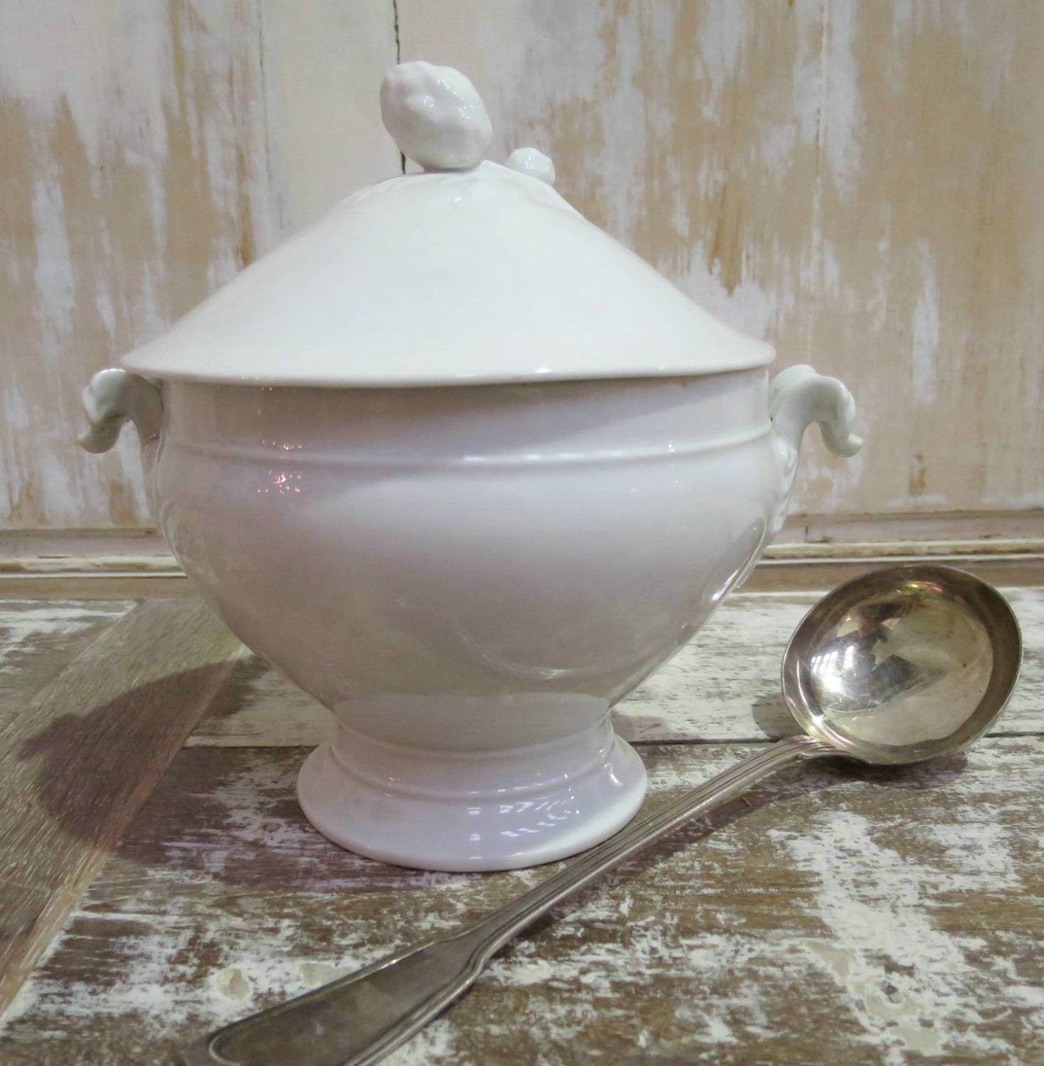 Smaller French White Soup Tureen