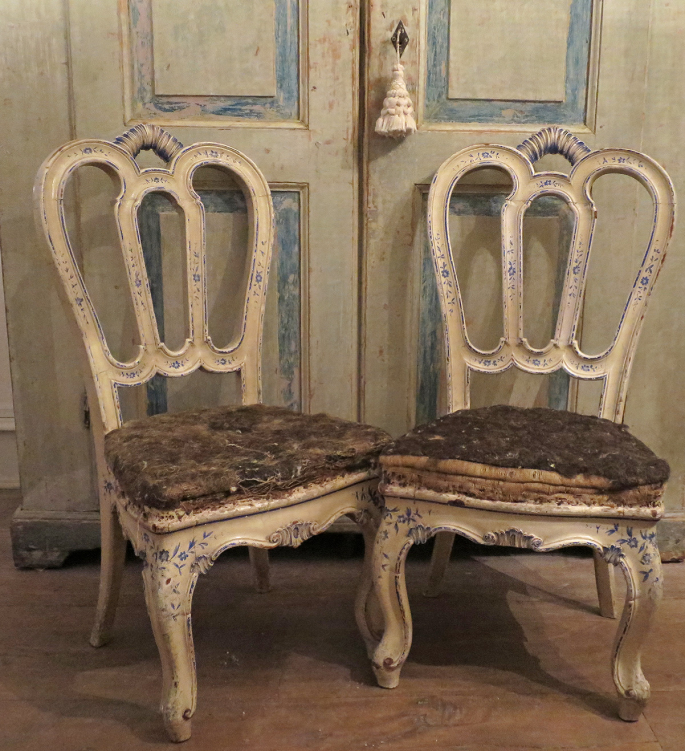 Rare Pair of 18th century Venetian Chairs