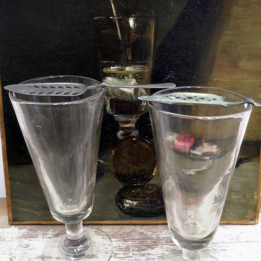 Pair French Absinthe Glasses with their Absinthe 'spoons'