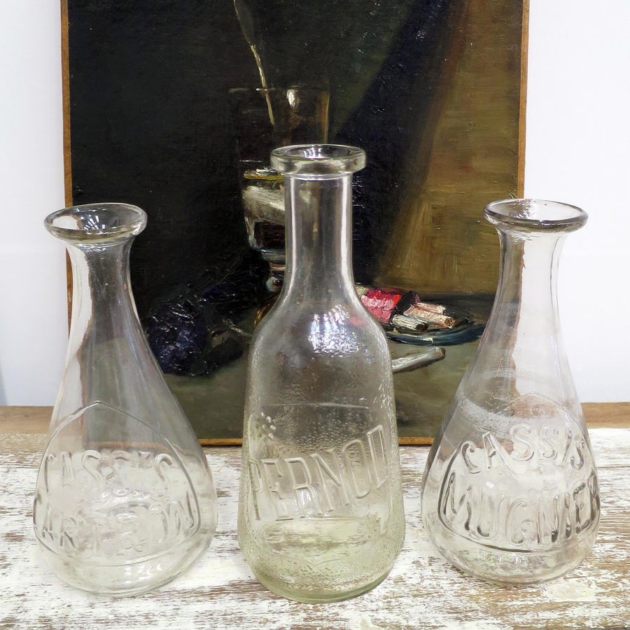 Three French Glass Carafes