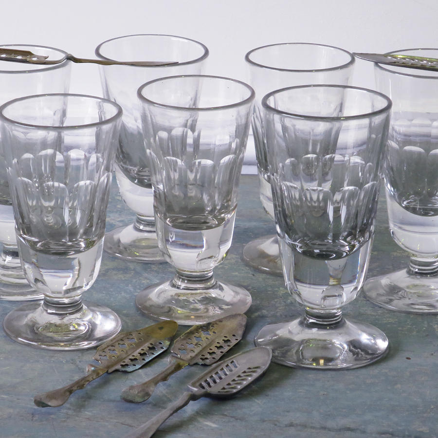 Collection French Absinthe or Wine Glasses circa 1900
