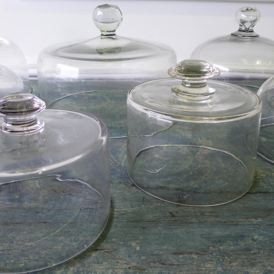 Collection of 19th c French Glass Cheese Bells