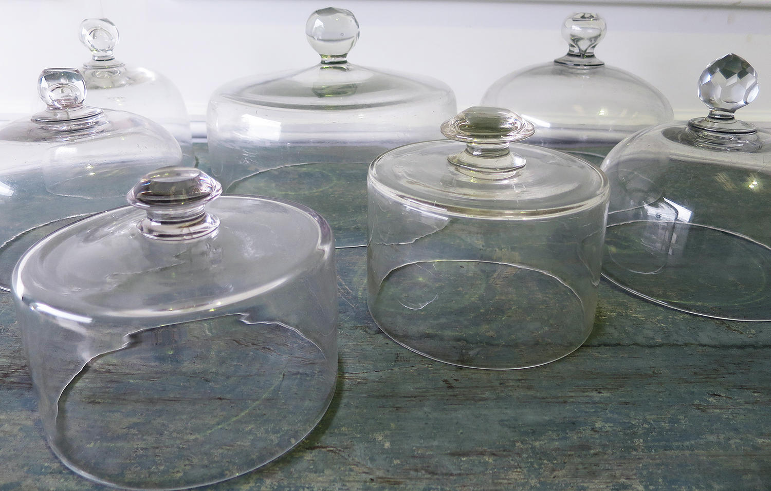 Collection of 19th c French Glass Cheese Bells