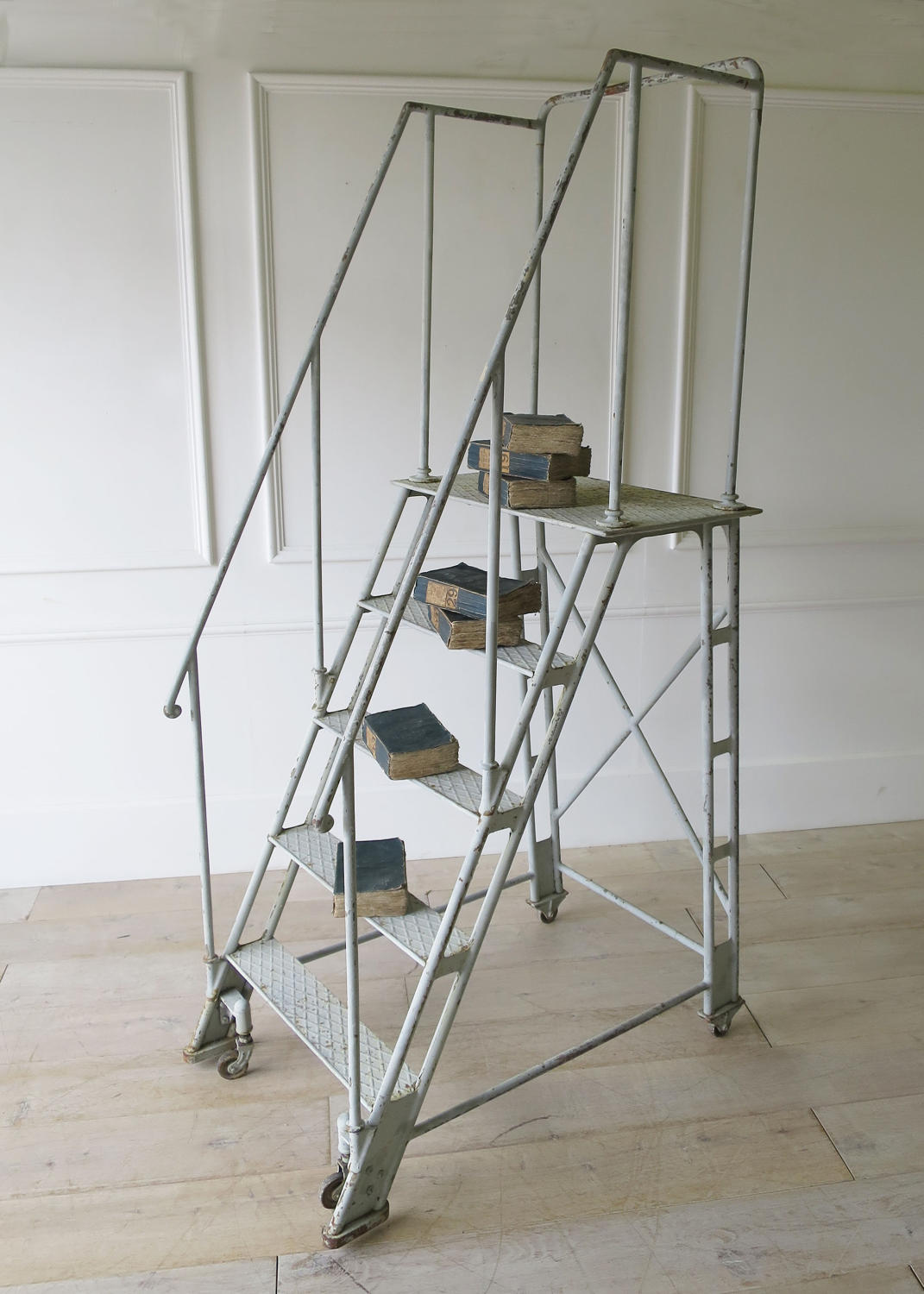 Industrial Iron Library Ladder circa 1900