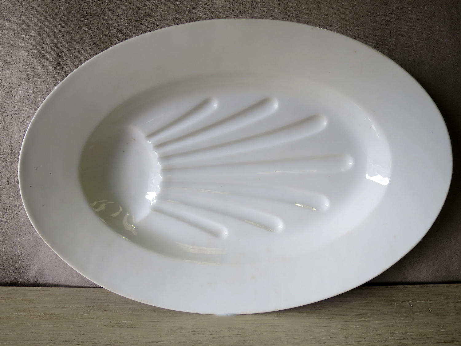 Heavy French White Porcelain Carving Platter - Circa 1900