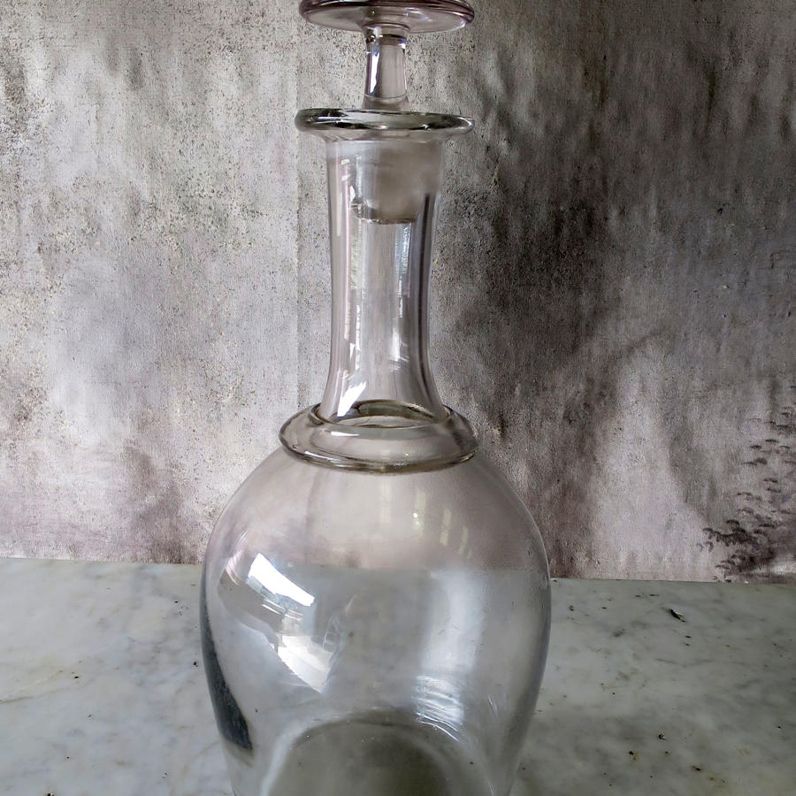 French 19th century Glass Cider Carafe with Stopper