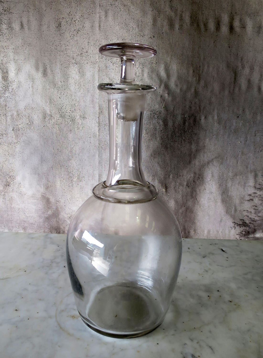 French 19th century Glass Cider Carafe with Stopper