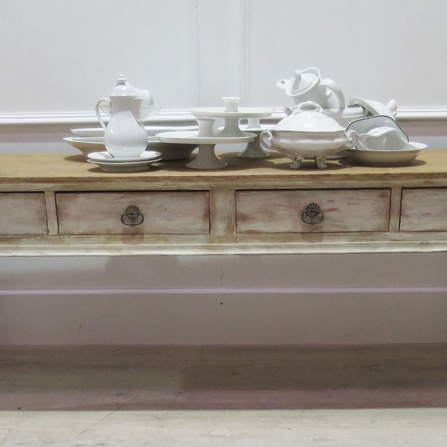 French late 19th century White Console Table