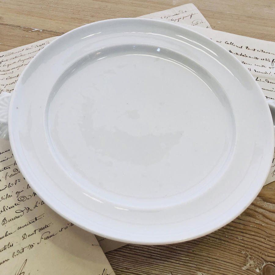 White French Porcelain Warming Plate - circa 1920