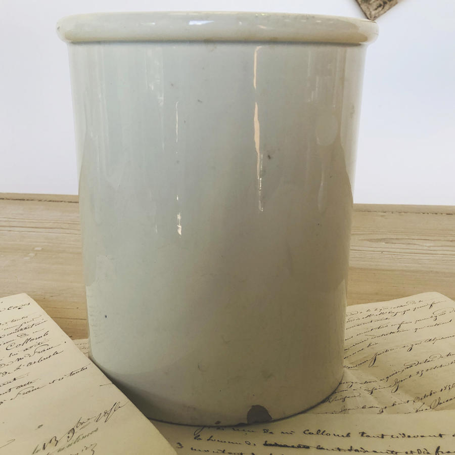 French White glazed Jar - circa 1920