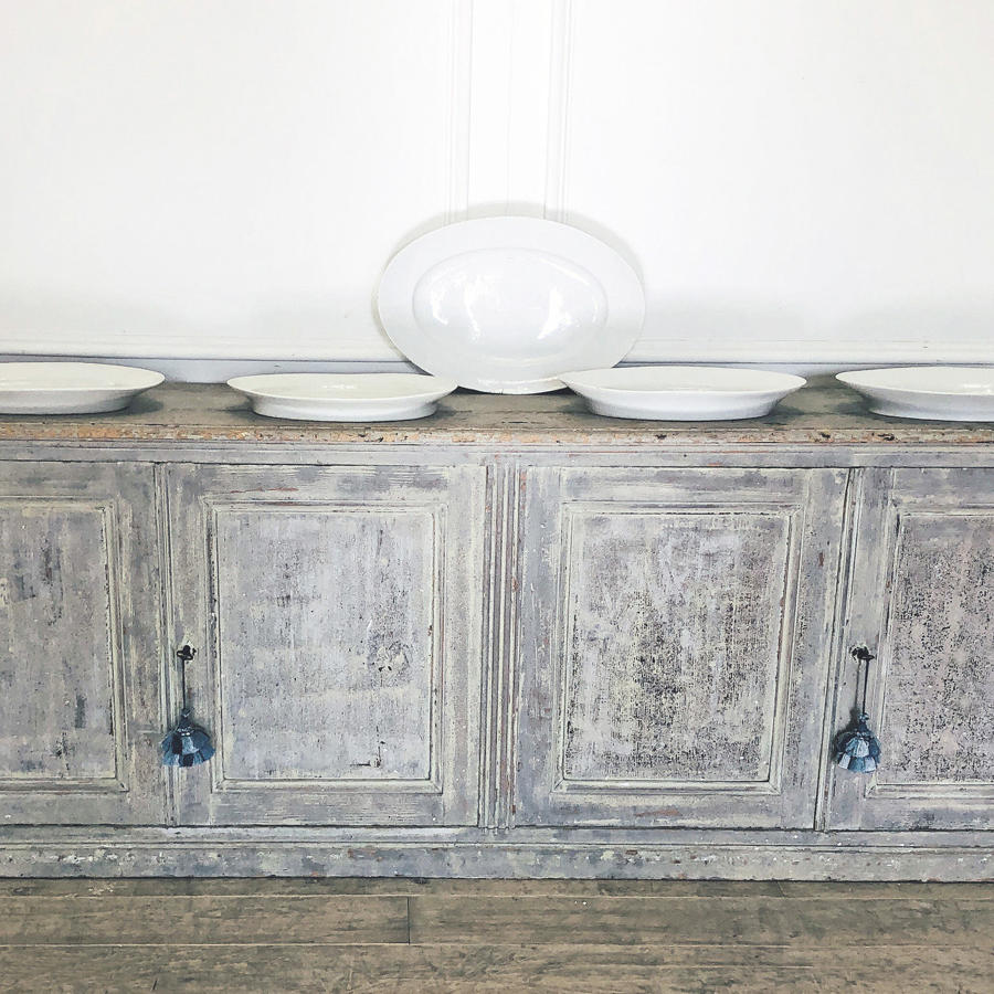 French 18th c 'Enfilade' with original blue paint Circa 1780