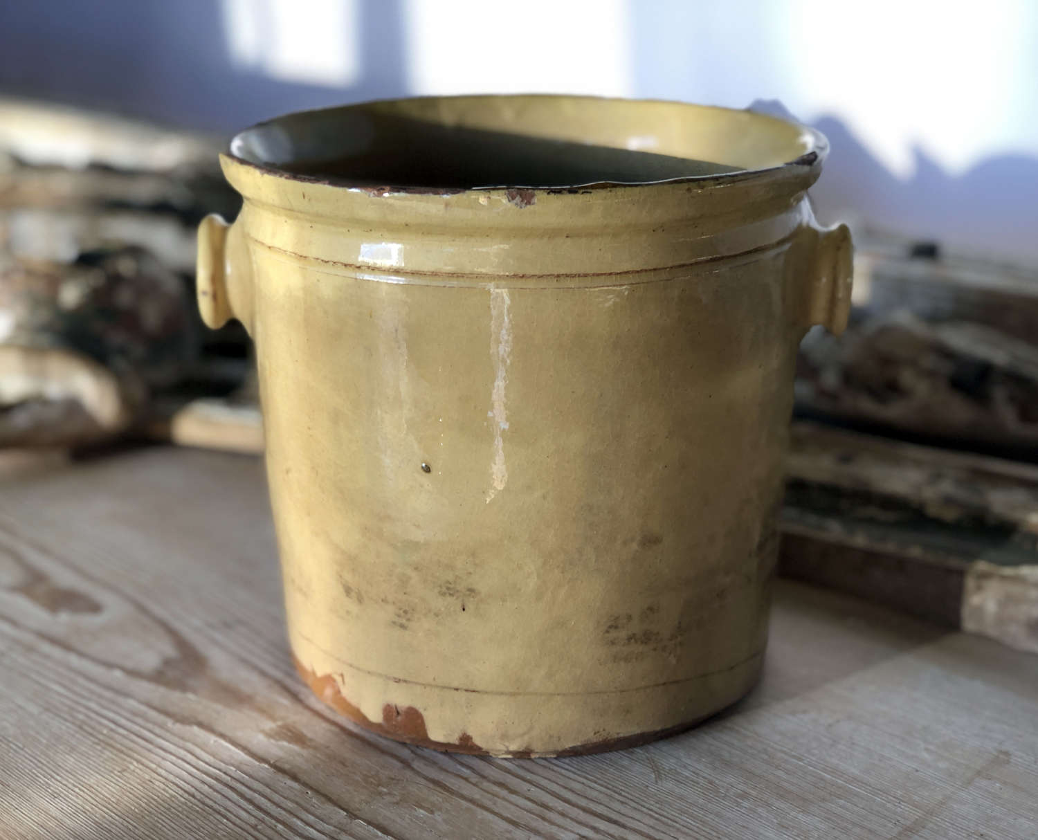 Medium 19th century French Yellow glazed Jar - circa 1830