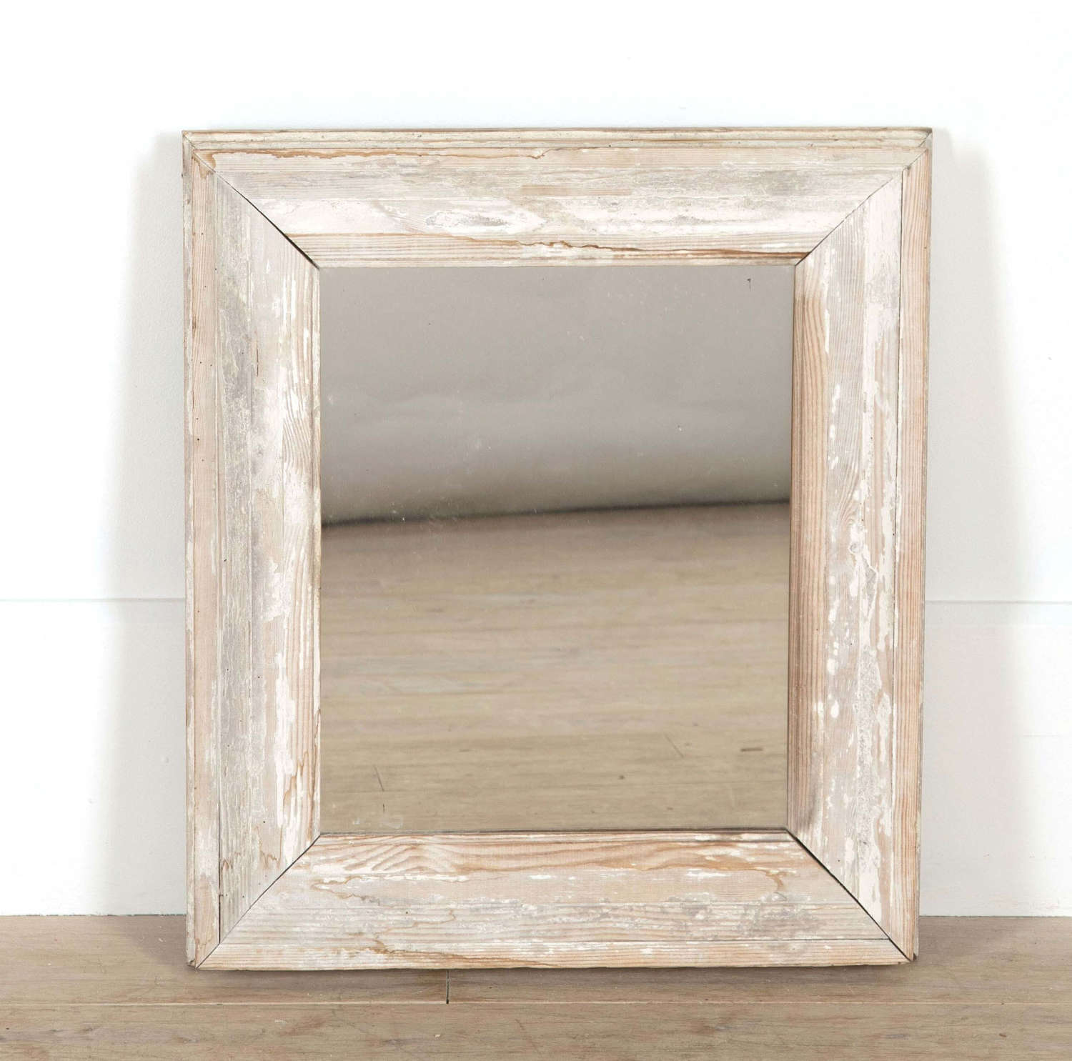 Small French White Framed Mirror circa 1920