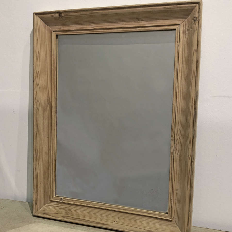 Simple French moulded pine framed Mirror - circa 1920