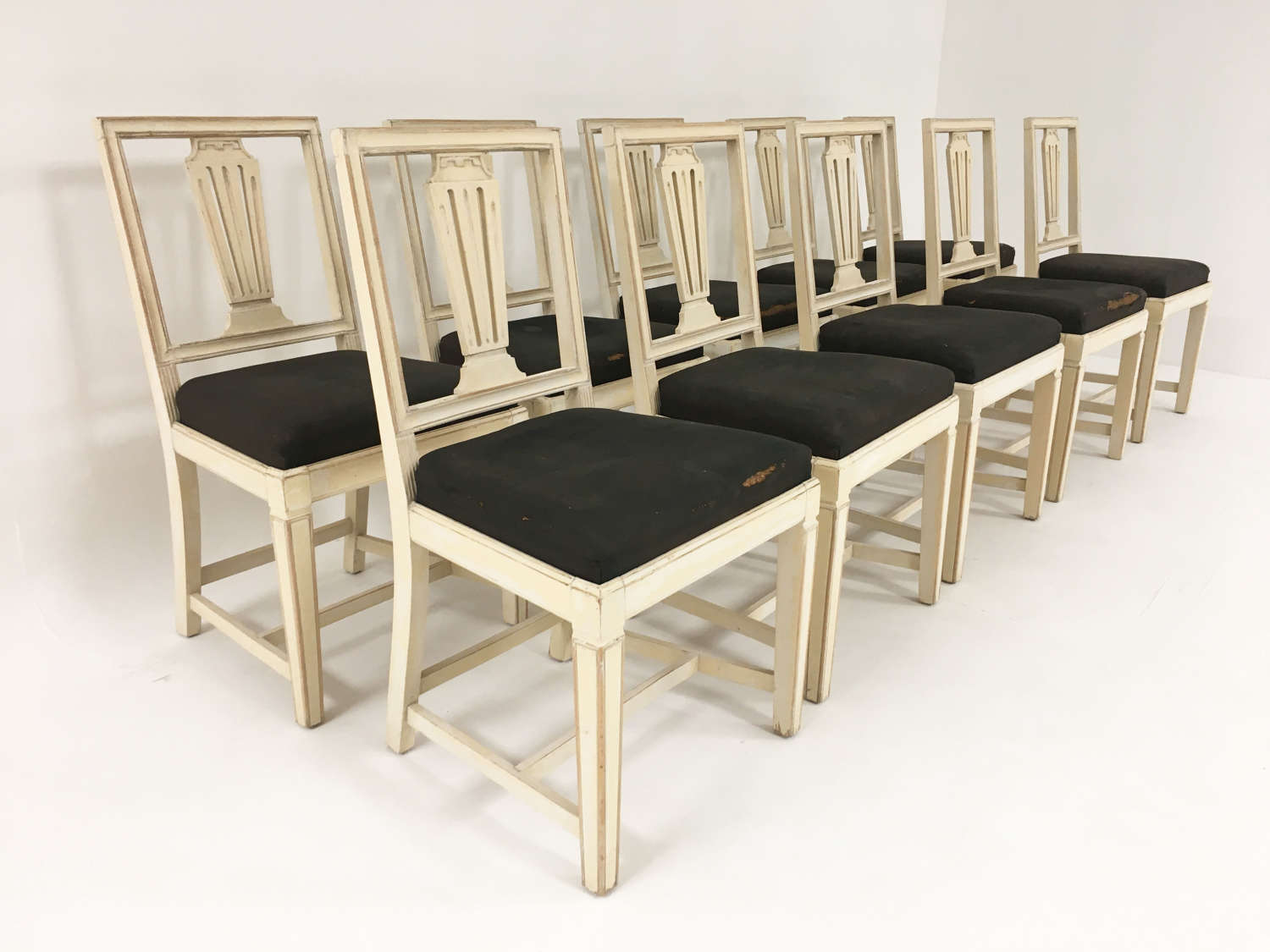 Set of 10 19th c Swedish Dining Chairs - circa 1850