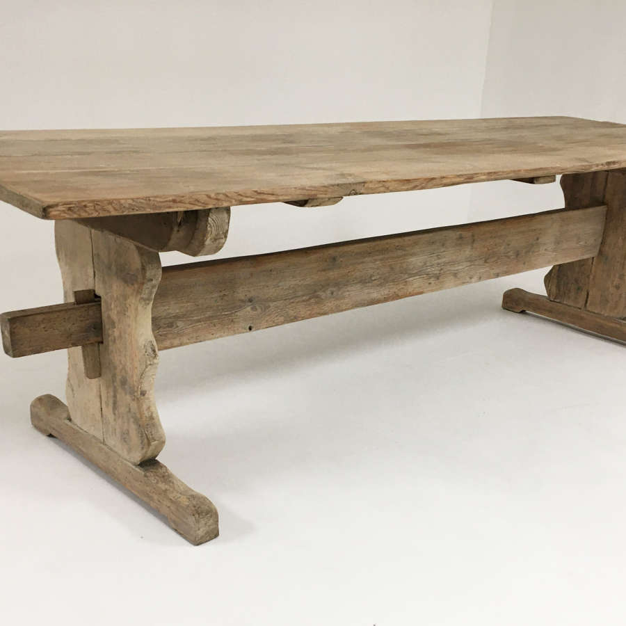 19th c Swedish Rustic Pine Dining Table - 1820