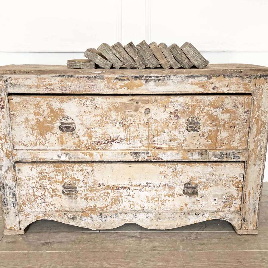 18th c French Commode with old yellow paint - 1770
