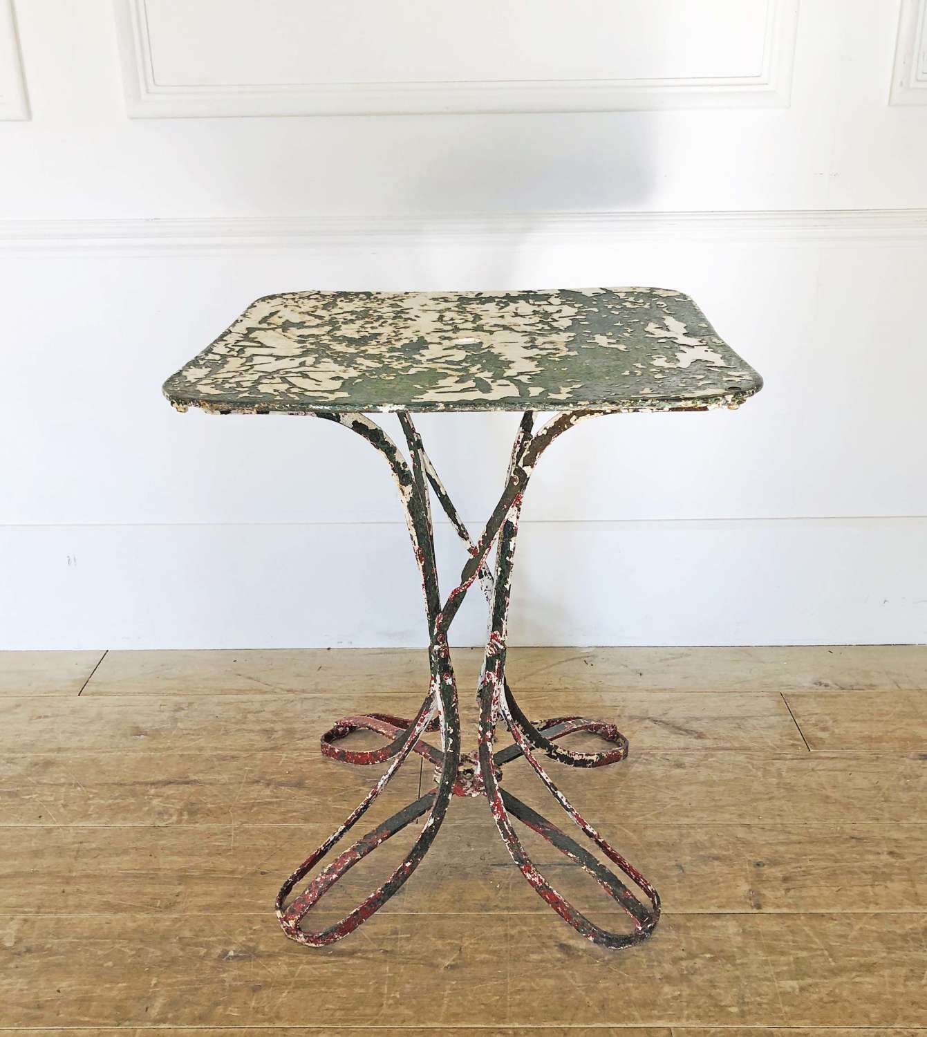 Small French Iron Cafe Table with old paint - circa 1920