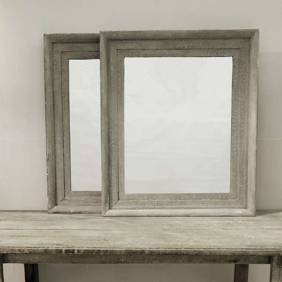 Pair 19th c French Grey Mirrors - circa 1850