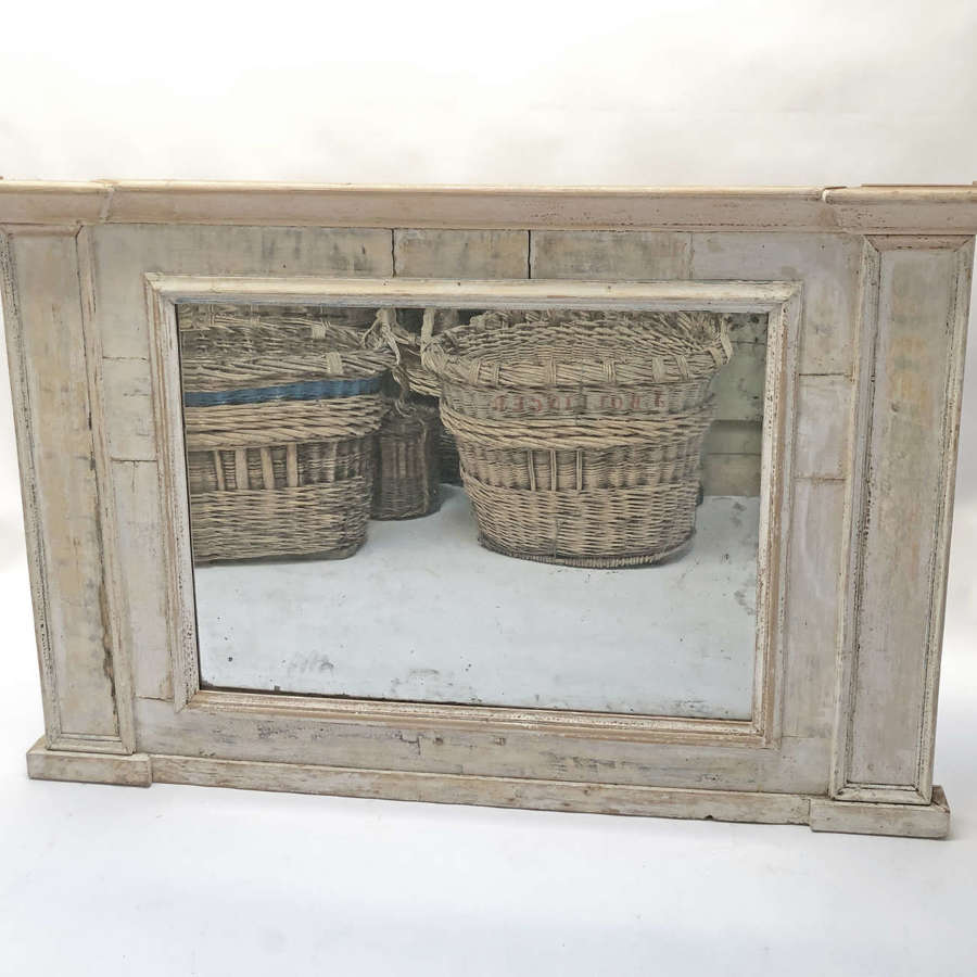 French 18th c wide Trumeau Mirror with original paint - circa 1750