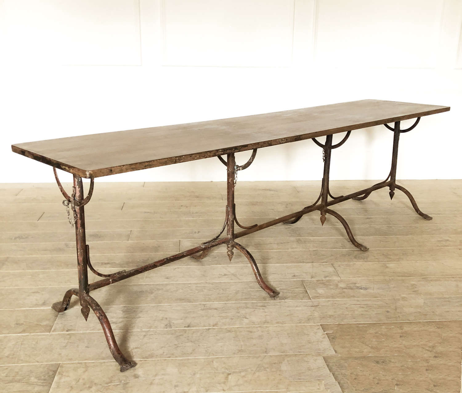 Long Italian 19th c Iron Table with Flip-Top - circa 1880