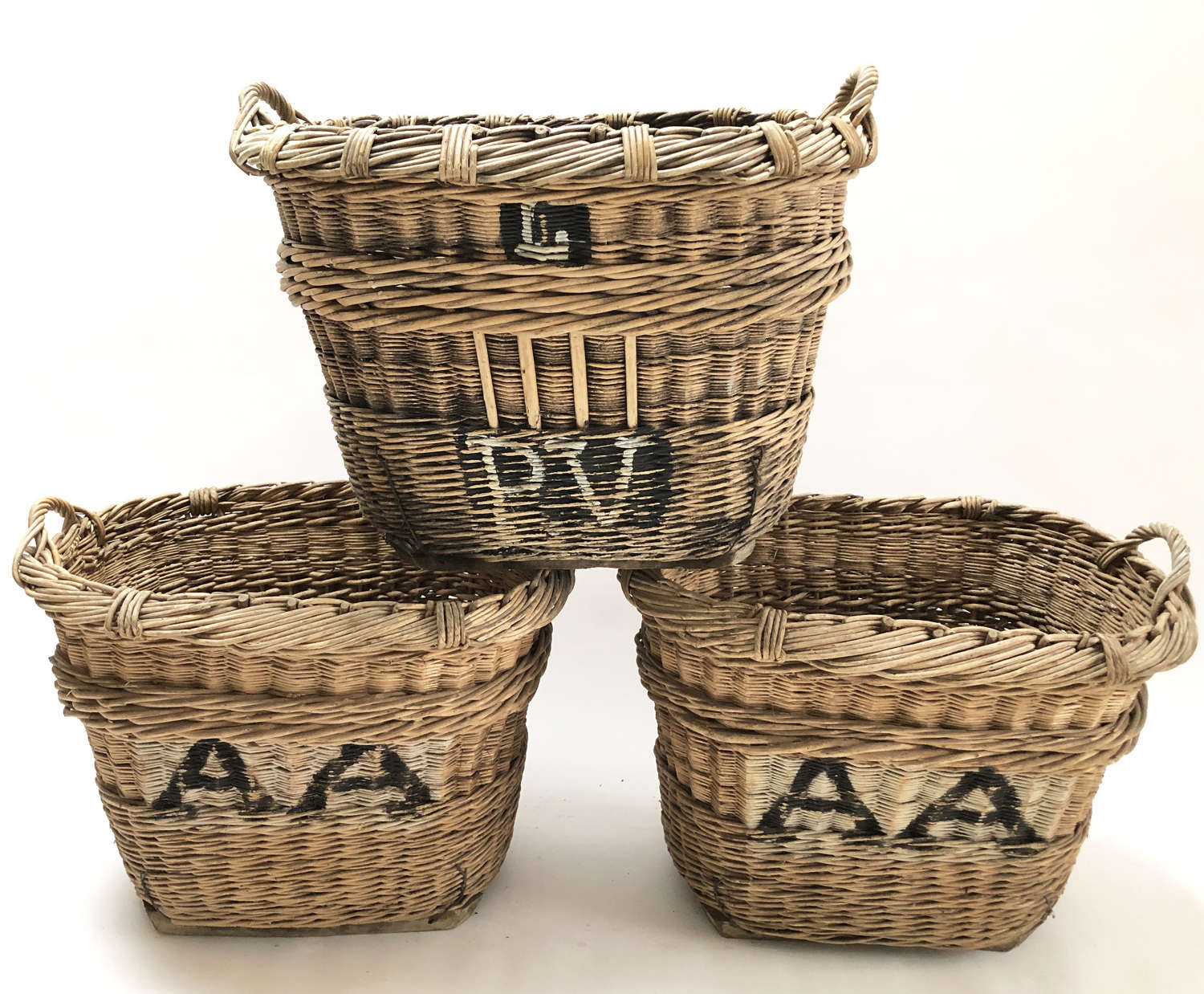 Large French Champagne Harvest Baskets - circa 1920