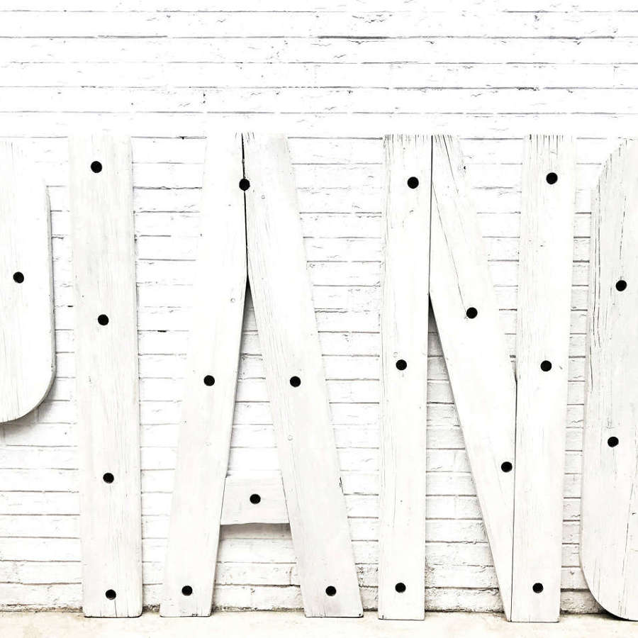 Six giant wooden Art Deco Letters from a PIANO shop - circa 1930