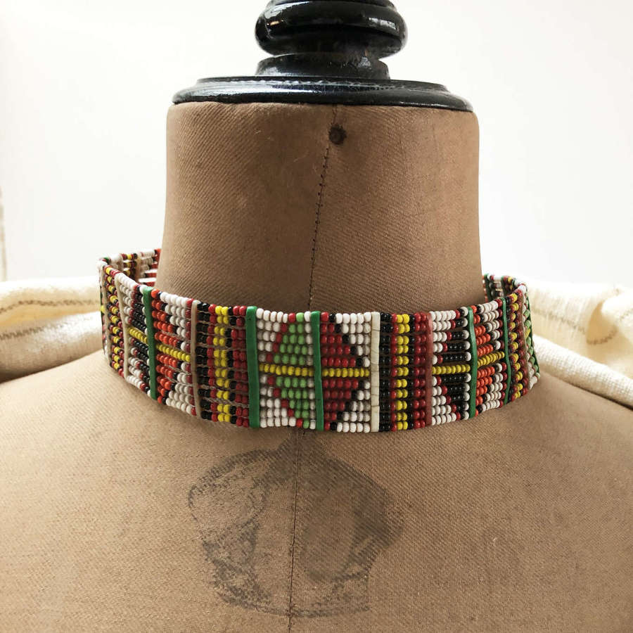 Multi Coloured Maasai Collar Band - Vintage