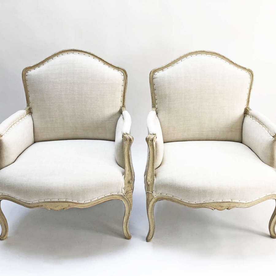 Pair of large 19th c Swedish Arm Chairs - C 1850