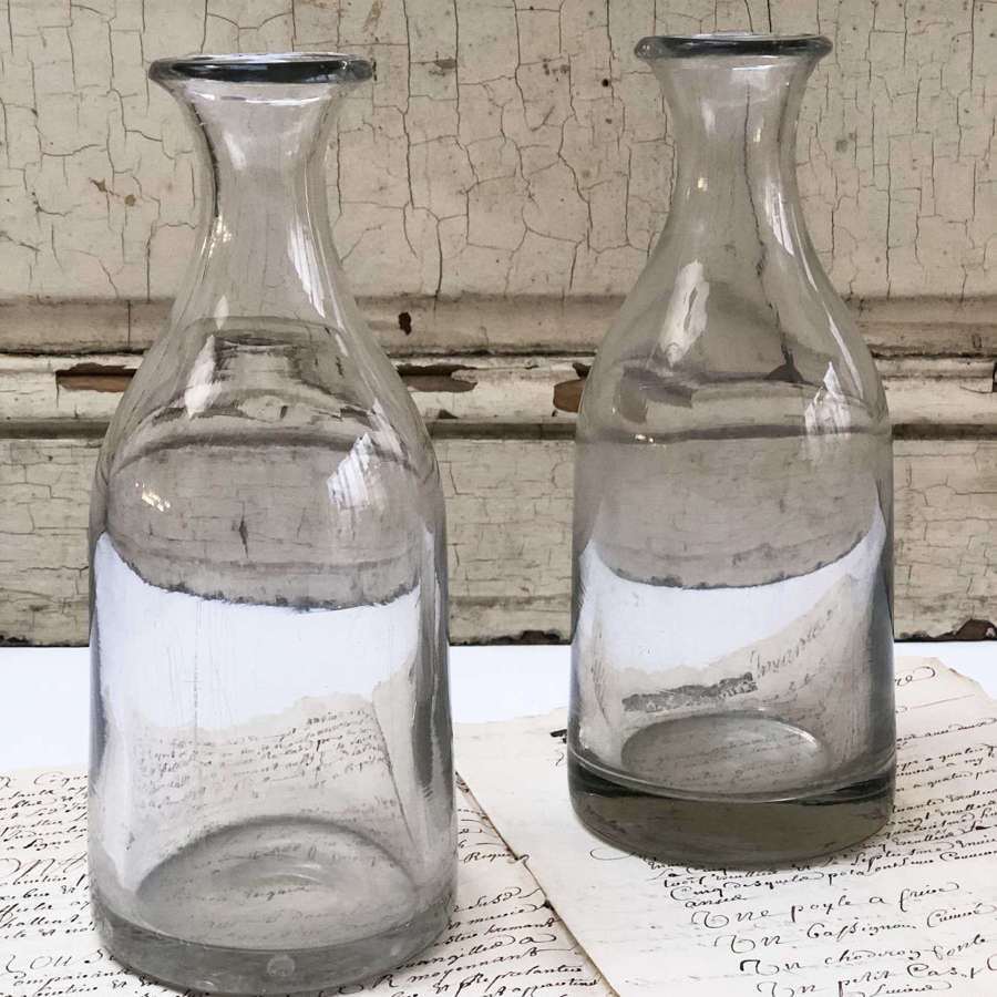 2 19th c French Cider Carafes - circa 1880