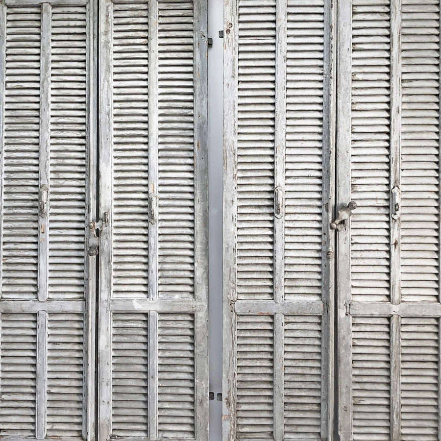 2 Pairs of Tall 19th c French Louvered Shutters - circa 1880