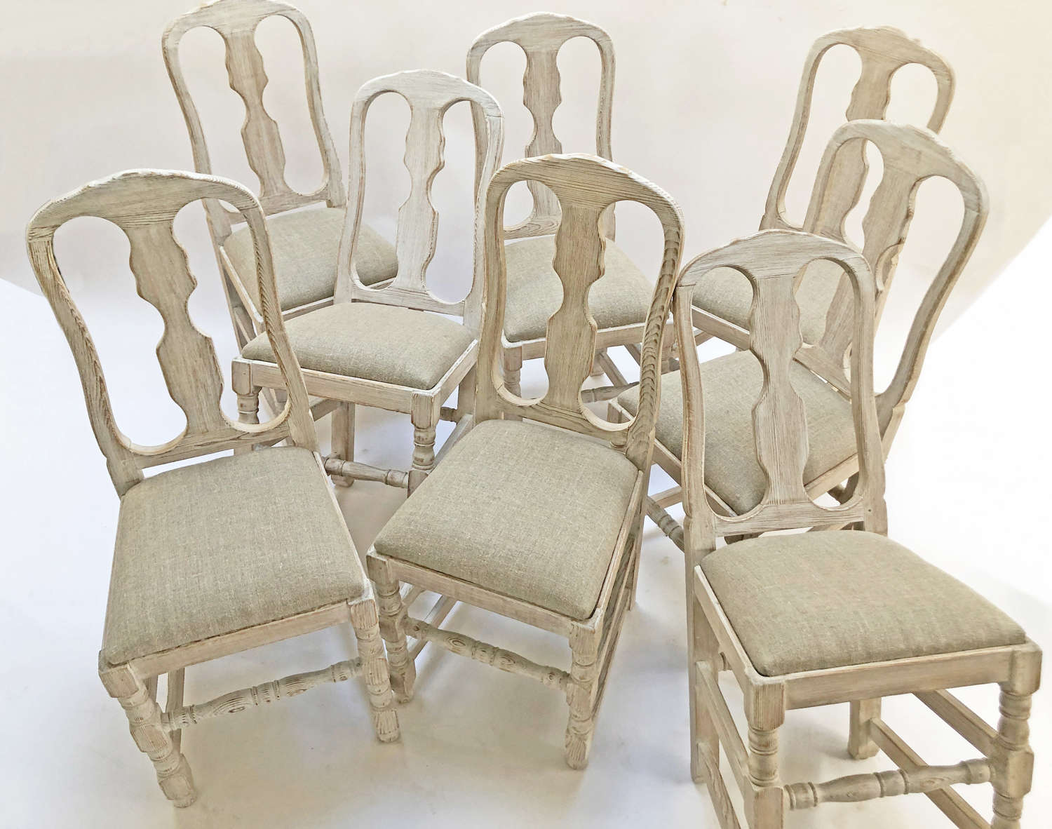 Set of 8 Swedish Country Dining Chairs - circa 1940