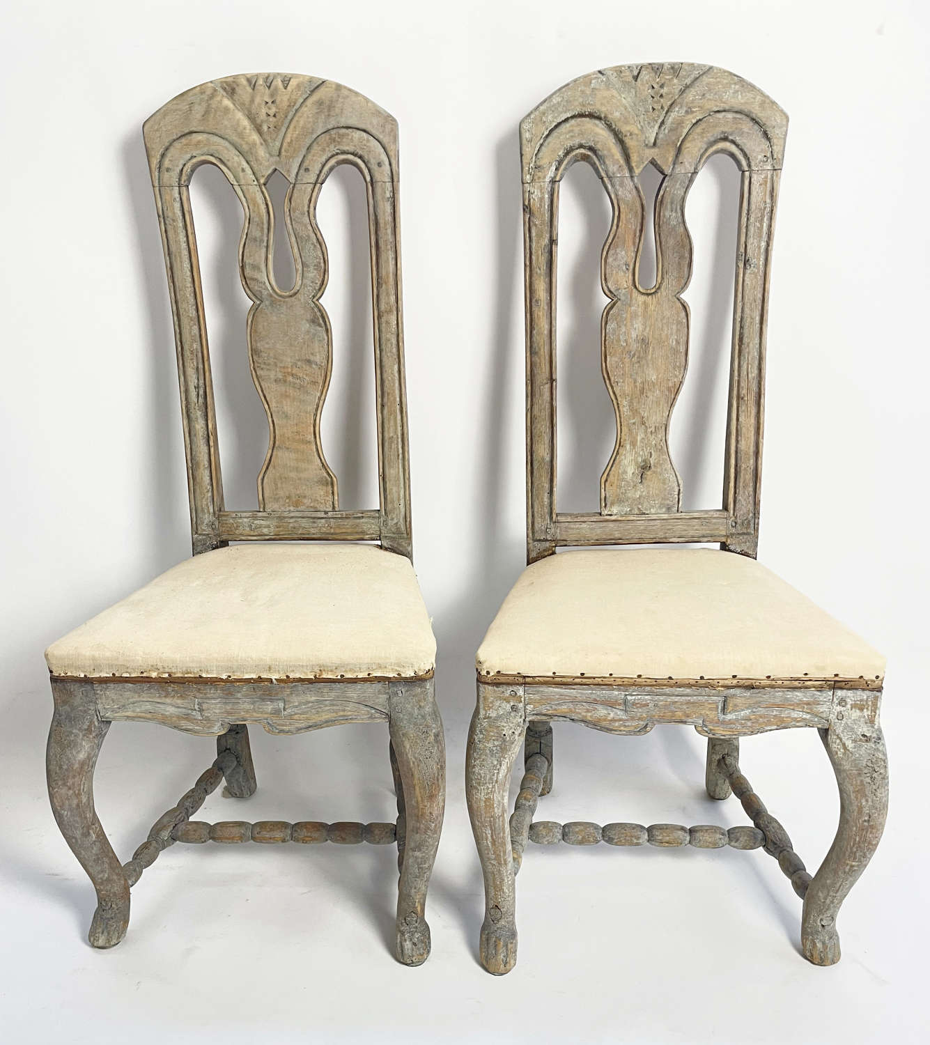 Pair of 18th century Swedish Folk Side Chairs - Circa 1750