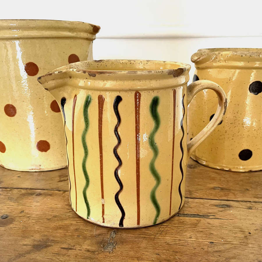 19th c French Glazed Earthenware Jugs  Circa 1880