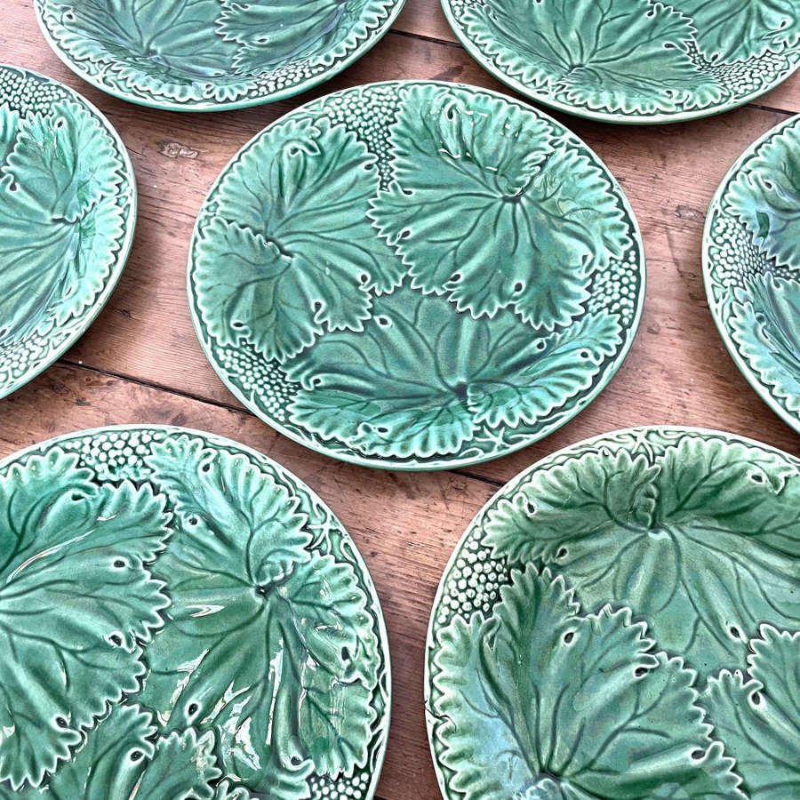 Set of 7 French Majolica Plates - circa 1920