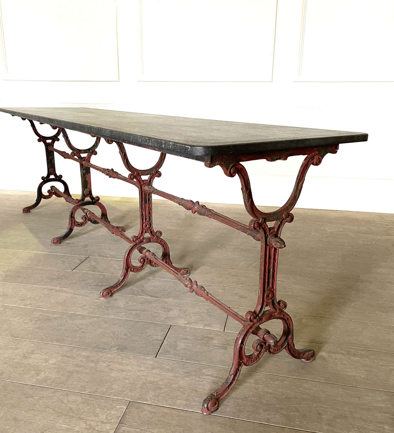 19th century French Cast Iron Table with Marble top - circa 1880