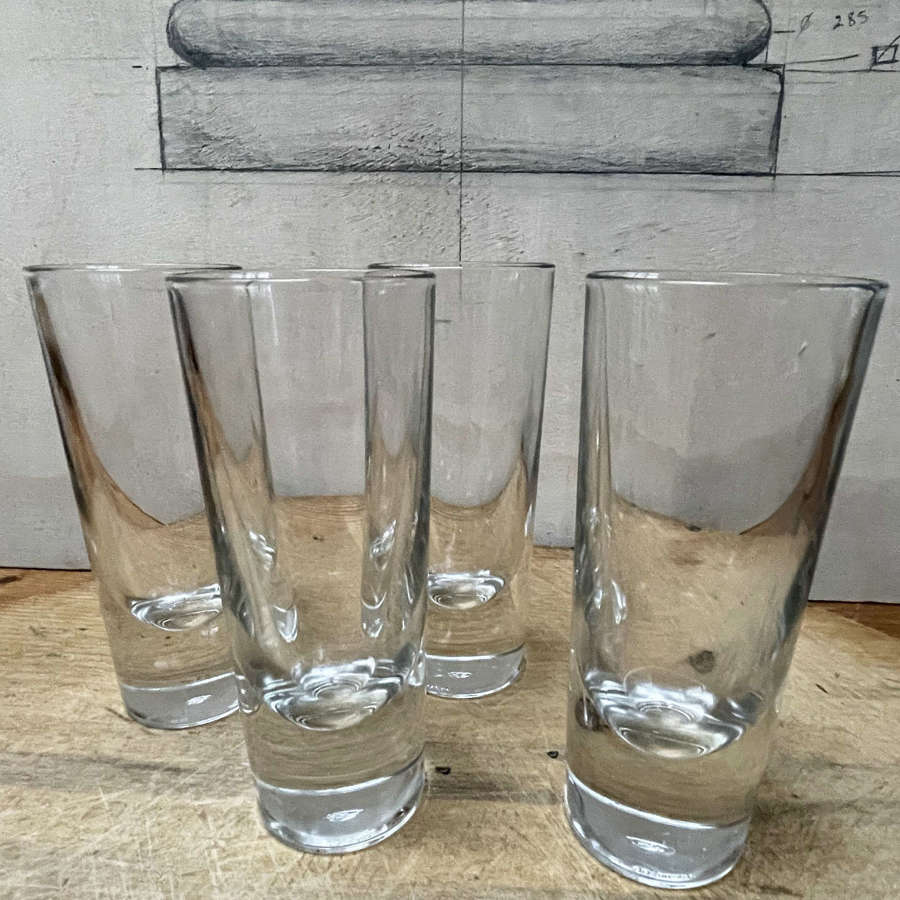 4 x 20th c French Bistro Glasses - circa 1930