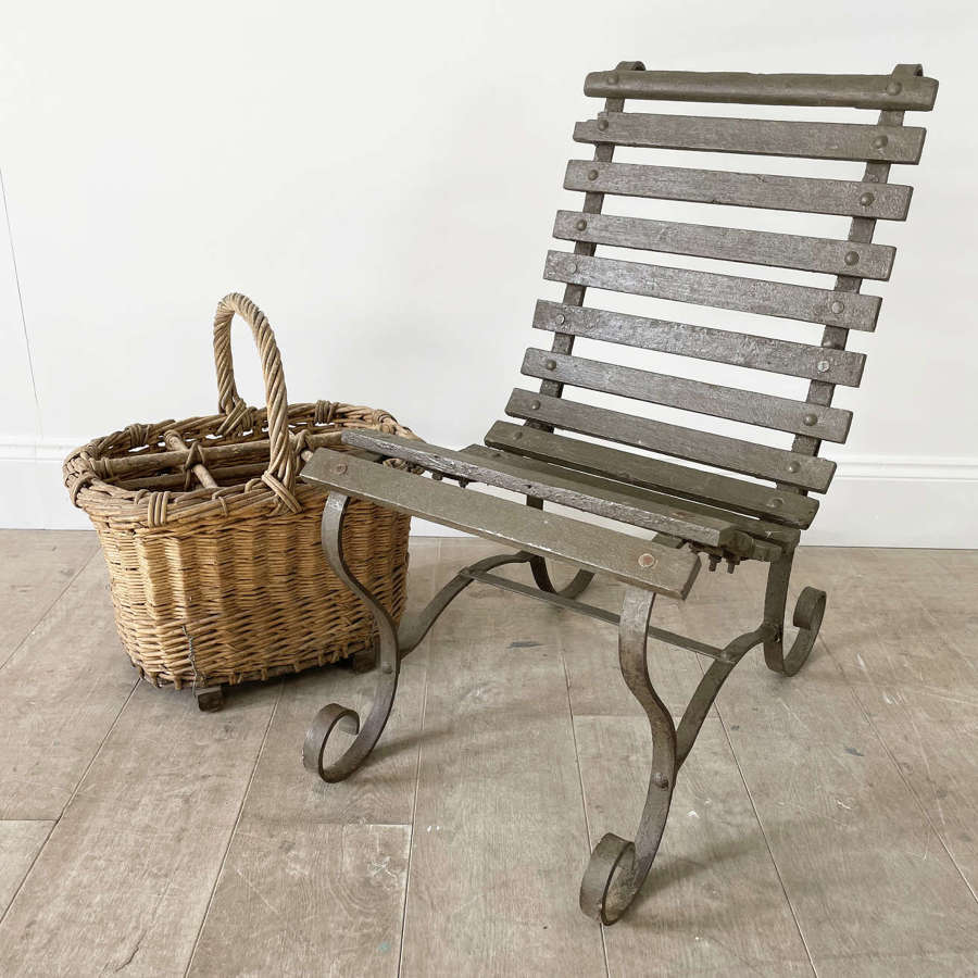 Single French Garden Chair with slatted seat - circa 1920
