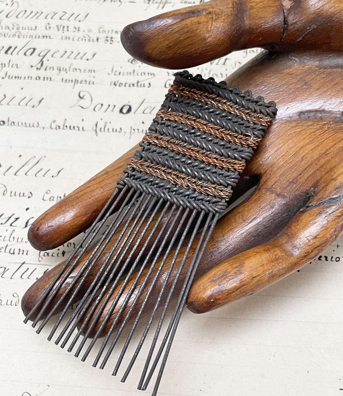 Vintage African Wire Hair Comb - circa 1940