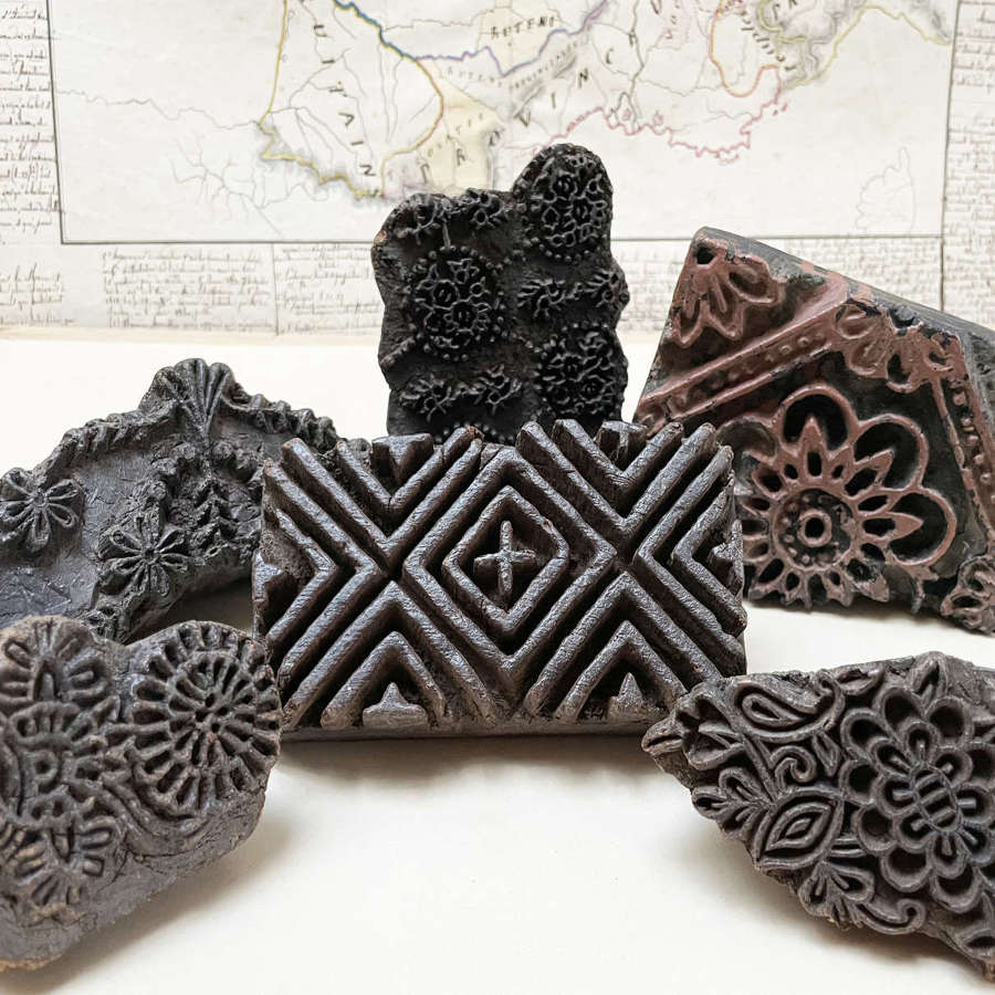 Collection of 8 Old Indian Printing Blocks - circa 1920