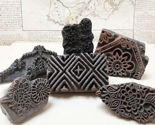 Collection of 8 Old Indian Printing Blocks - circa 1920
