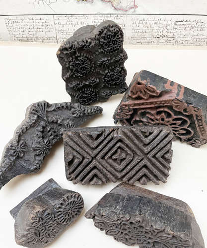 Collection of 8 Old Indian Printing Blocks - circa 1920