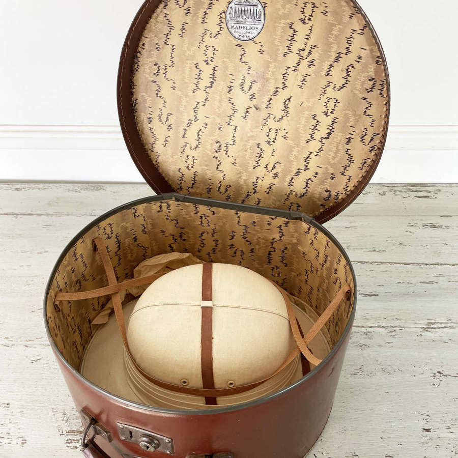 French 20th century Hat Box and Topi - c 1920