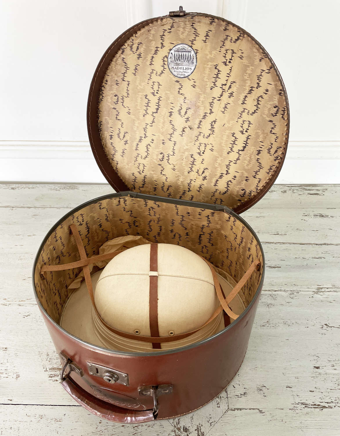 French 20th century Hat Box and Topi - c 1920