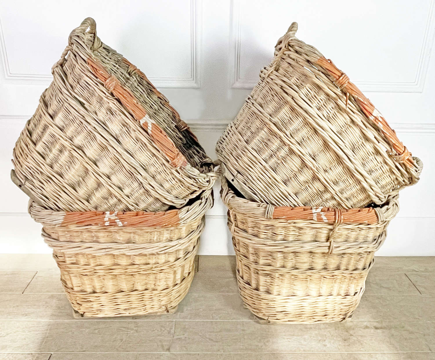 Large French Champagne Harvest Baskets - c 1900